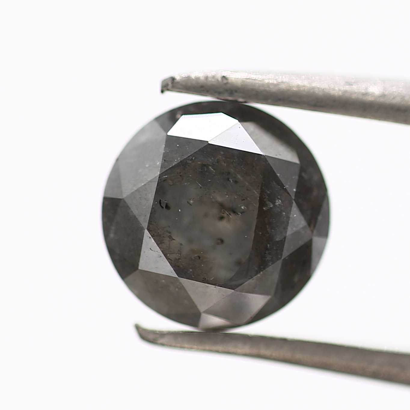 1.40 Carat Salt and Pepper Gray Round Brilliant Cut Natural Loose Diamond